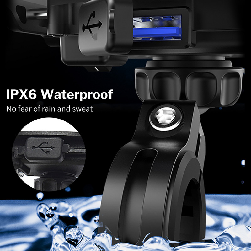 Suport telefon mobil Deelife Suport smartphone pentru motocicletă pentru motocicletă Suport pentru ghidon de motocicletă cu încărcător fără fir