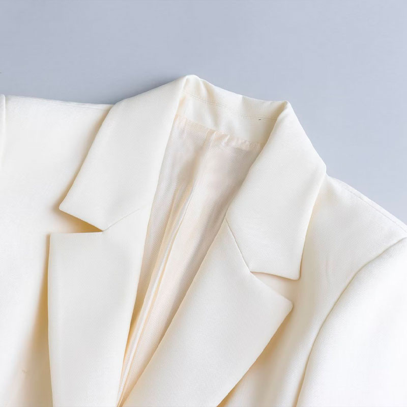 Epocă 2022 Îmbrăcăminte exterioară Chic Topuri potrivite pentru femei, la modă, cu buton, un singur blazer, pentru femei, cu mânecă elegantă, lungă, birou, subțire, alb