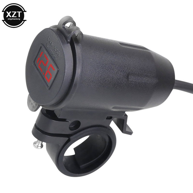 Motociklistički modificirani punjač Dual USB QC3.0 LED zaslon voltmetra Dvostruka USB utičnica punjača Dodatna oprema za modifikaciju dijelova motora