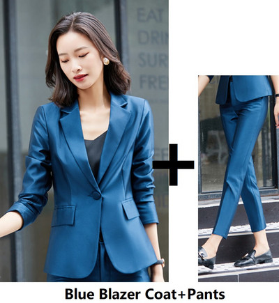 Modele de uniforme formale Costume cu pantaloni pentru doamne Imbracaminte de lucru profesionale de toamna iarna Seturi de blaze de afaceri din tesatura de inalta calitate