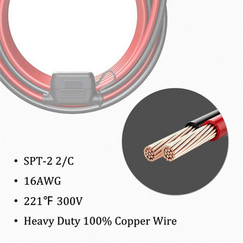 SAE кабел за бързо освобождаване с клема за пръстен с предпазител Конектор за О пръстен Зарядно устройство за батерия Удължителен адаптер Проводник 16AWG Пръстен клема
