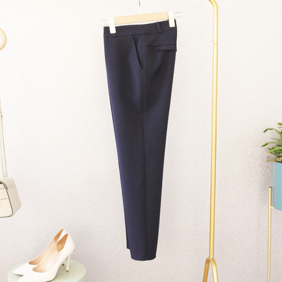 Παντελόνι Σετ γυναικεία φθινοπωρινά γυναικεία επαγγελματικό γραφείο lady blazer Λεπτό μπλε κοστούμι σακάκι + παντελόνι πόδια παντελόνι δύο σετ