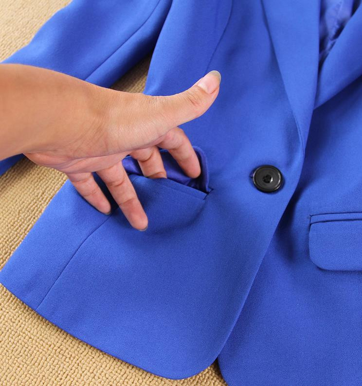 Παντελόνι Σετ γυναικεία φθινοπωρινά γυναικεία επαγγελματικό γραφείο lady blazer Λεπτό μπλε κοστούμι σακάκι + παντελόνι πόδια παντελόνι δύο σετ