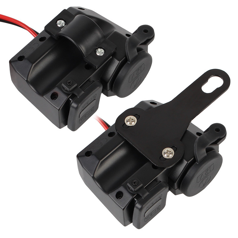 LEEPEE 5V 2,1A adapteri toiteplokk kahe USB-pordiga sigaretisüütaja pesa Mootorratta juhtraua telefoni laadija digitaalne ekraan