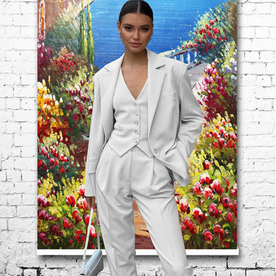 Γυναικείο κοστούμι Παντελόνι 3 τεμαχίων Επίσημο Γραφείο Work Party Fashion Jacket Γυναικείο σακάκι Παντελόνι Γιλέκο спортивный костюм женск