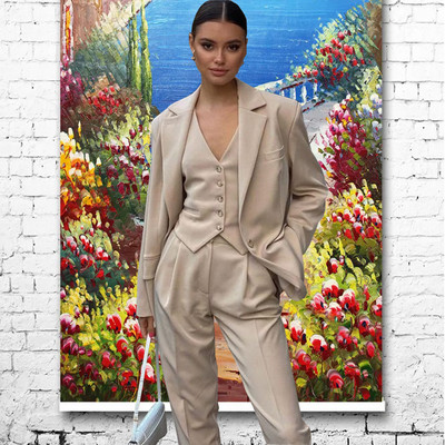 Γυναικείο κοστούμι Παντελόνι 3 τεμαχίων Επίσημο Γραφείο Work Party Fashion Jacket Γυναικείο σακάκι Παντελόνι Γιλέκο спортивный костюм женск