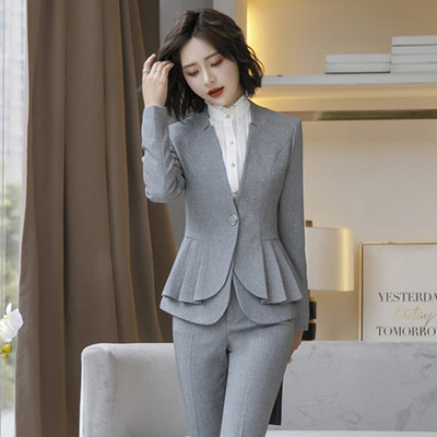 2022 Moda Business Costume Pantaloni Femei Set 2 Piese Office Lady Pantaloni Jachetă Set Blazer Costum Formal De Lucru Tinuta Femeie Haine