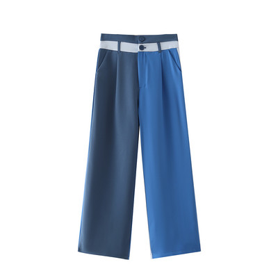 DEAT 2023 Modni novi proljetni sako s jednim gumbom + hlače ravnih nogavica kontrastne boje Ležerni dvodijelni setovi Ženski 13V1890