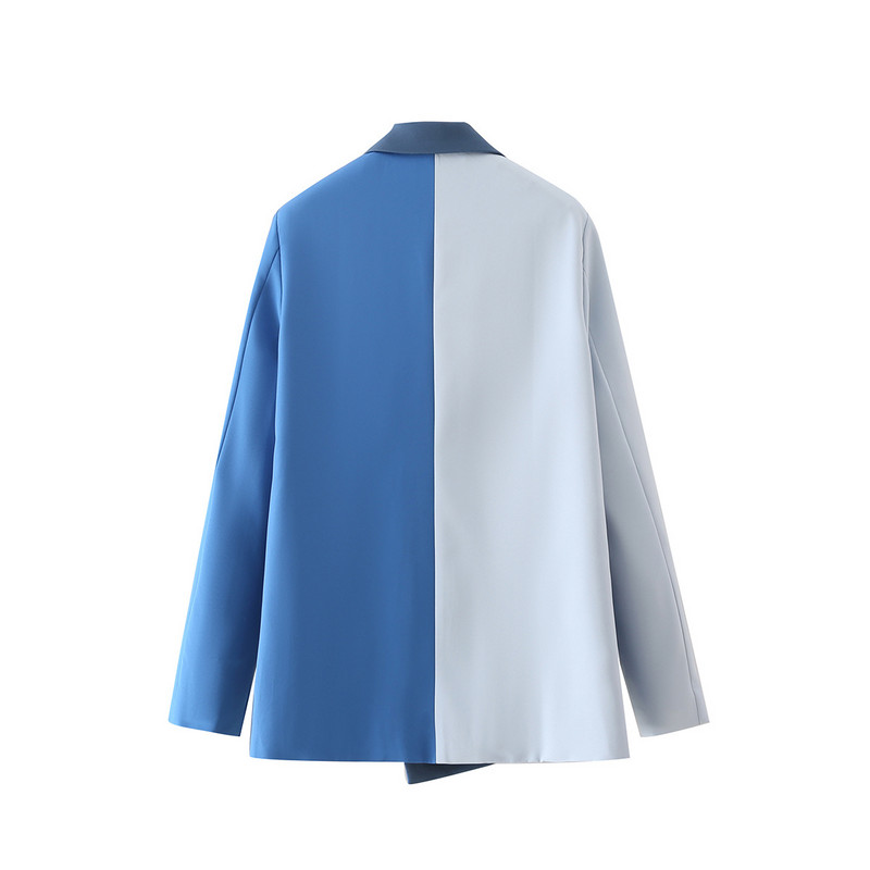 DEAT 2023 Modni novi proljetni sako s jednim gumbom + hlače ravnih nogavica kontrastne boje Ležerni dvodijelni setovi Ženski 13V1890