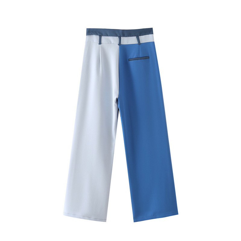 DEAT 2023 Modni novi proljetni sako s jednim gumbom + hlače ravnih nogavica kontrastne boje Ležerni dvodijelni setovi Ženski 13V1890