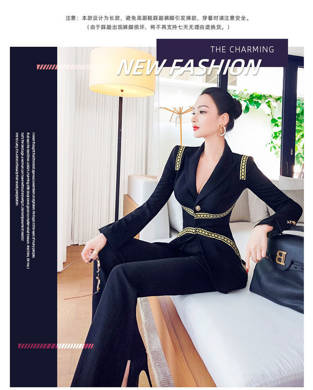 2021. aasta uus kevadsügisene naiste elegantne 2-osaline naiste nööpidega bleiseri ja lainetusega pükstekomplekt, naiste lahtised kontoriülikonnad L808