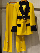 Naiste vabaaja ühevärviline pikkade varrukatega reväär Kaelusega bleiser Kevad-sügis kontoris Daami tänavarõivad või pikad püksid, mood temperament