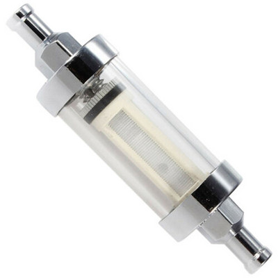 Filtru de combustibil în linie Accesoriu practic Benzină Auto Benzină Transparentă Instalare ușoară Dispozitiv de curățare a uleiului lavabil Motocicletă Metal