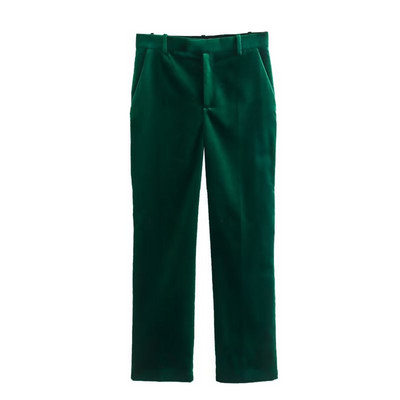 Blazer de catifea pentru femei, toamnă și iarnă 2022, la modă ocazională, cu rever cu mânecă lungă, jachetă solidă cu buzunar + pantaloni tuburi lați