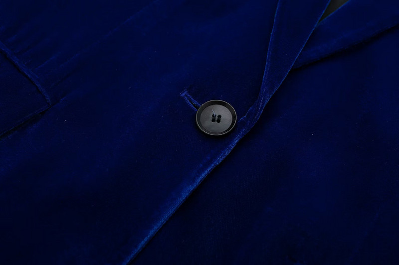 Blazer de catifea pentru femei, toamnă și iarnă 2022, la modă ocazională, cu rever cu mânecă lungă, jachetă solidă cu buzunar + pantaloni tuburi lați