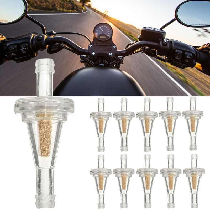 Universal 10Pcs/Set Φίλτρο καυσίμου μοτοσικλέτας Κινητήρας μοτοσικλέτας Inline Carb Φίλτρο αερίου καυσίμου βενζίνης μοτοσικλέτας Φίλτρα λαδιού κινητήρα