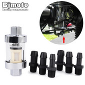 Filtru universal de combustibil cromat din sticlă reală re-curățabil în linie lung scurt 1/4'';5/16'';3/8'' 6MM 8MM 10MM