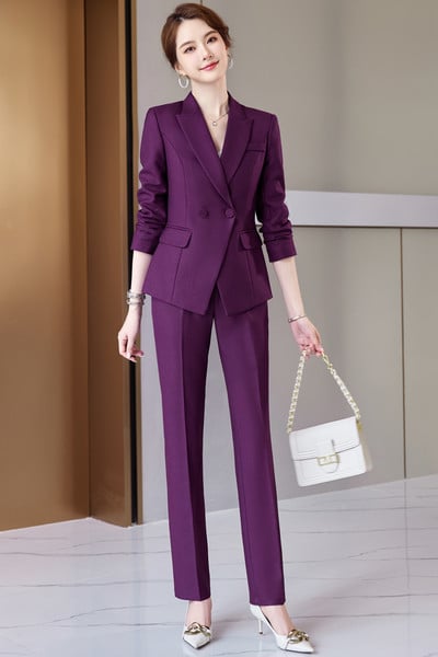 Naviu 2022 Winter Two Pieces Σετ Γυναικείο Παντελόνι Κοστούμι μακρυμάνικο σακάκι και παντελόνι Γυναικεία επίσημη στολή εργασίας