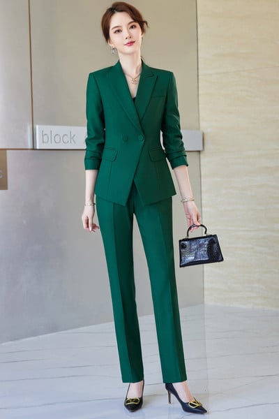 Naviu 2022 Winter Two Pieces Σετ Γυναικείο Παντελόνι Κοστούμι μακρυμάνικο σακάκι και παντελόνι Γυναικεία επίσημη στολή εργασίας
