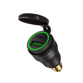 Alumiiniumist Type-C PD Power Delivery USB laadija 30W QC 3.0 kiirlaadija veekindel Hella DIN pistikupesa BMW Ducati Triumph jaoks