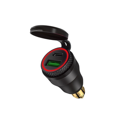 Alumiiniumist Type-C PD Power Delivery USB laadija 30W QC 3.0 kiirlaadija veekindel Hella DIN pistikupesa BMW Ducati Triumph jaoks