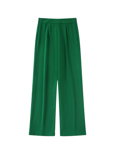 ZACK RAIN Žensko zeleno odijelo s pernatim manžetama koje se može skinuti 2022. Ženski blejzer Hlače visokog struka Vintage Party Labavi ženski 2 kompleta