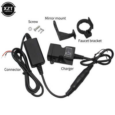 Port USB dublu, 12V, rezistent la apă, încărcător pentru ghidon pentru motociclete, adaptor 5V 1A/2.1A, priză pentru telefon mobil