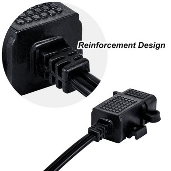 Мотоциклет Водоустойчив SAE към USB кабел Адаптер USB зарядно устройство 2.1A Бързо зареждане за телефон GPS таблети Аксесоари за мотоциклети