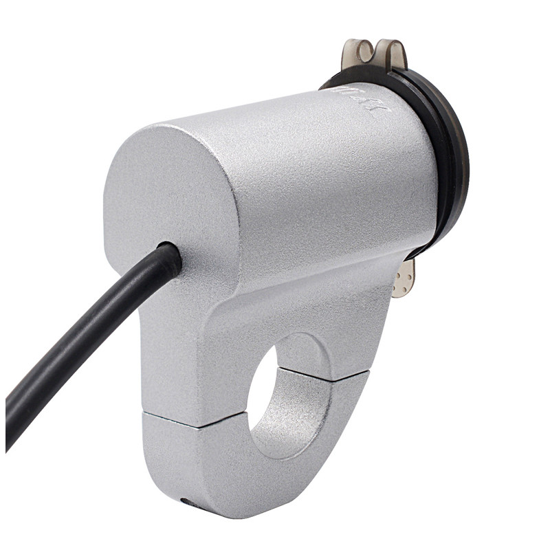 Φορτιστής USB μοτοσικλέτας Αδιάβροχος προσαρμογέας κινητού τηλεφώνου από κράμα αλουμινίου 2.4A Ψηφιακή οθόνη Διακόπτης γρήγορης φόρτισης τιμόνι 22 mm