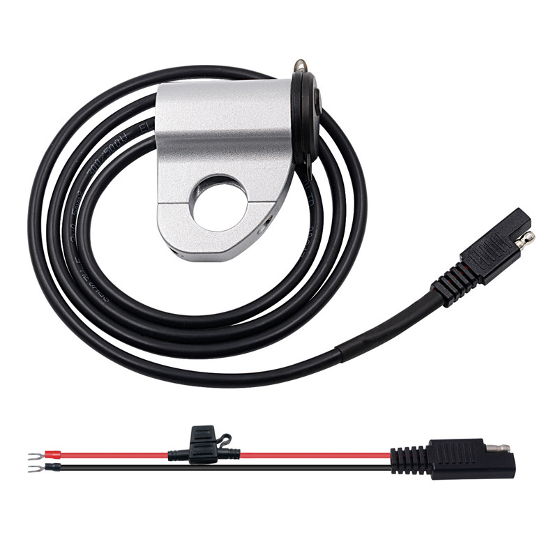 Φορτιστής USB μοτοσικλέτας Αδιάβροχος προσαρμογέας κινητού τηλεφώνου από κράμα αλουμινίου 2.4A Ψηφιακή οθόνη Διακόπτης γρήγορης φόρτισης τιμόνι 22 mm