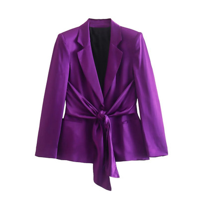 Set Femeie 2 Piese Sacouri Galbene Femei Cu Curea Primavara Office Lady Costume Blazer Dama Picior Lat Seturi Pantaloni Elegante Femei