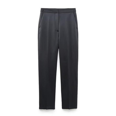 Seturi de blaze solide pentru dama 2022 Destul de fără bretele Topuri cu un singur piept Pantaloni drepți Pantaloni de bază cu fermoar Costume cauzale