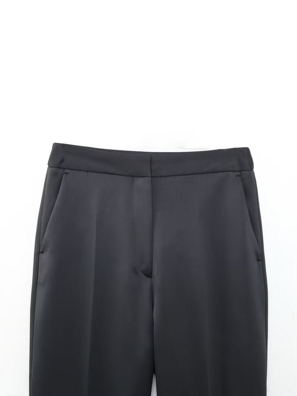 Seturi de blaze solide pentru dama 2022 Destul de fără bretele Topuri cu un singur piept Pantaloni drepți Pantaloni de bază cu fermoar Costume cauzale