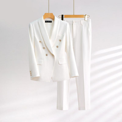 Παντελόνι γυναικείο κοστούμι 2022 Νέα μόδα Κομψό σετ δύο τεμαχίων Γραφείο Lady Formal Business Casual Blazer Παντελόνια Oversize
