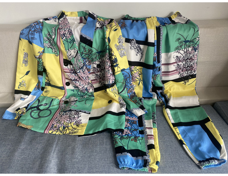 Εκτύπωση μόδας σετ 2 τεμαχίων Γυναικείο κοστούμι σακάκι και παντελόνι ασορτί σετ γραφείου μπλέιζερ Γυναικείο επίσημο σετ γυναικείων παντελονιών μόδας