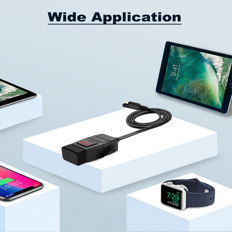 Powstationi mootorratta USB-telefonilaadija veekindel C-tüüpi + USB-kiirlaadimine 6,8A QC3.0 USB-adapter koos voltmeetriga