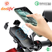 Βάση κινητού τηλεφώνου Deelife Ασύρματη φόρτιση μοτοσικλέτας με φορτιστή QC 3.0 USB Qi Βάση στήριξης GPS Navigation
