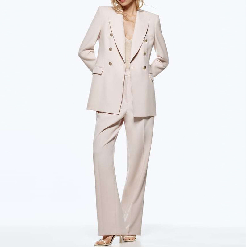 Έγχρωμο γυναικείο κοστούμι σετ Office Lady Blazer Μπουφάν και παντελόνι σετ 2 τεμαχίων Γυναικείο 2022 Άνοιξη Φθινόπωρο ZA Κομψά casual σύνολα