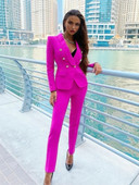 Ženski komplet sakoa Jednobojni lažni preklopni džepovi Dvodijelni gumbi na revere Jakna Pencil Hlače Kostûm Mujer Za Traf 2022 Novo