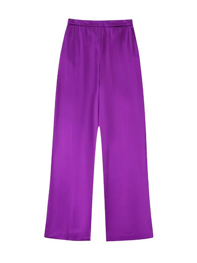 TRAF Ženska moda s kaputom od satenskog sakoa s leptir mašnom i hlačama s bočnim džepovima s visokim elastičnim strukom Ženski dvodijelni kompleti Mujer