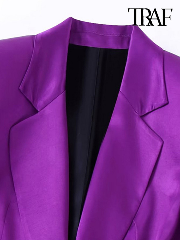 TRAF Ženska moda s kaputom od satenskog sakoa s leptir mašnom i hlačama s bočnim džepovima s visokim elastičnim strukom Ženski dvodijelni kompleti Mujer