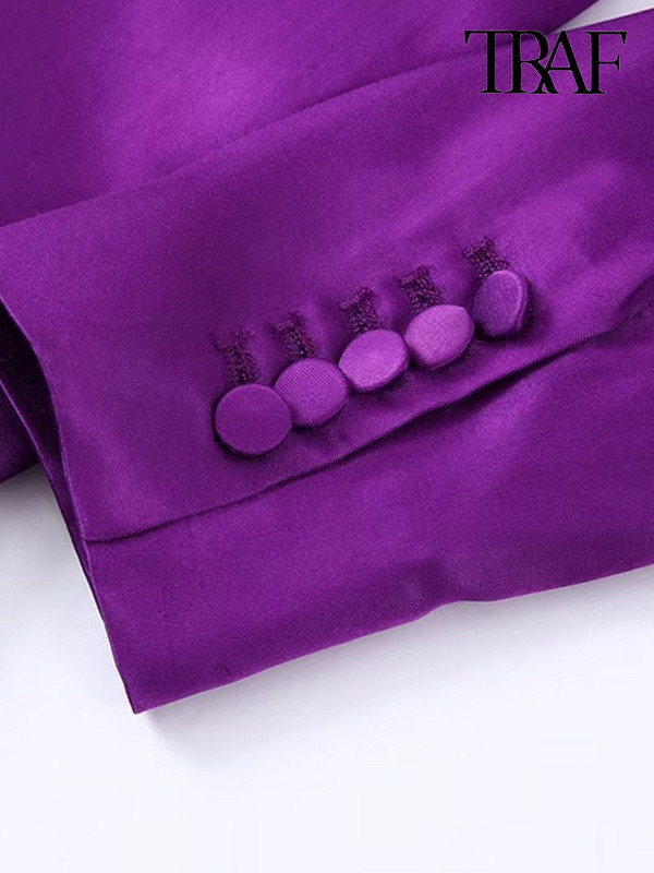 TRAF Ženska moda s kaputom od satenskog sakoa s leptir mašnom i hlačama s bočnim džepovima s visokim elastičnim strukom Ženski dvodijelni kompleti Mujer