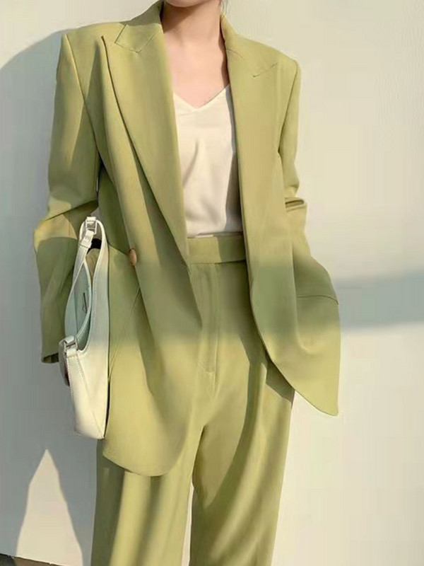 Novo modno elegantno odijelo s hlačama za poslovne žene Uredski tanak vintage formalni sako odijela s hlačama Ženska ležerna odjeća Dvodijelni set