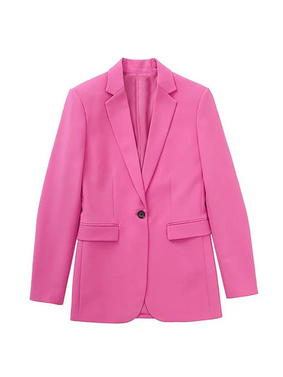 SLMD 2022 de primăvară nouă modă femei trandafiri pantaloni costume buzunare cu un singur buton Blazere cu fermoar Fly pantaloni cu picioare late îmbrăcăminte elegantă pentru femei