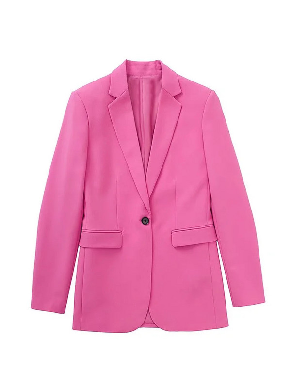 SLMD 2022 de primăvară nouă modă femei trandafiri pantaloni costume buzunare cu un singur buton Blazere cu fermoar Fly pantaloni cu picioare late îmbrăcăminte elegantă pentru femei