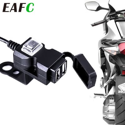 Ghidon universal pentru motocicletă, 12V, impermeabil, dublă USB, Splitter, încărcător, adaptor de curent pentru telefon mobil