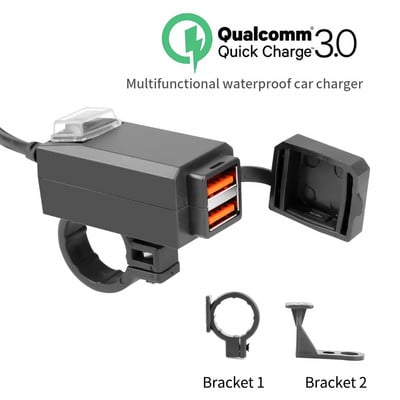 Motocikl vodootporan SaE na USB kabel adapter USB punjač QC3.0 brzo punjenje za telefone GPS tablete Dodaci za motocikle