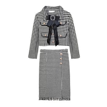 2021 Φθινοπωρινά και Χειμερινά Houndstooth Temperament Western Style Royal Sister Fashion Γυναικεία φθινοπωρινά ρούχα