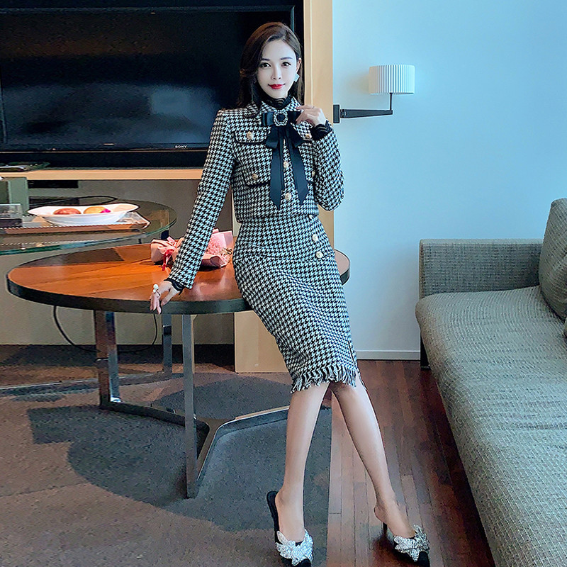 2021, toamnă și iarnă, temperament picioare de gală, stil occidental, soră regală, costum din două piese, haine de toamnă pentru femei