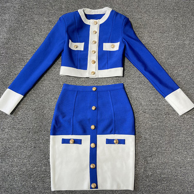 Set de 2 piese pentru femei, toamna 2022, cu bandaj bodycon, de înaltă calitate